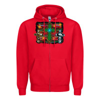Red cross leopard cowhide glitter serape Zipper Hoodie - RanaPortraitStore