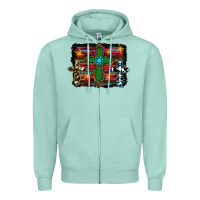 Seafoam cross leopard cowhide glitter serape Zipper Hoodie - RanaPortraitStore