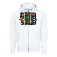 White cross leopard cowhide glitter serape Zipper Hoodie - RanaPortraitStore