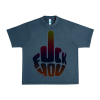Midnight Navy fuck you middle finger Urban Heavy Tee - artisFamous