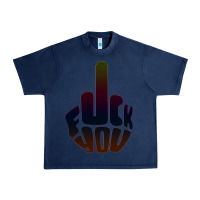 Navy fuck you middle finger Urban Heavy Tee - artisFamous