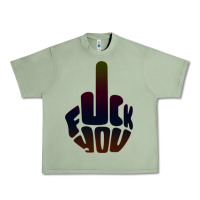 Oil Green fuck you middle finger Urban Heavy Tee - artisFamous