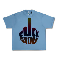 Pebble Blue fuck you middle finger Urban Heavy Tee - artisFamous