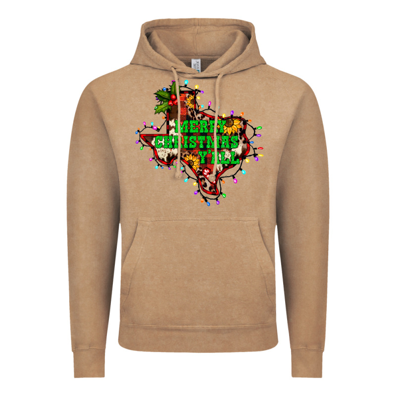 Merry Christmas Y'all Texas Map Vintage Hoodie by BarkalooDesign | Teevron