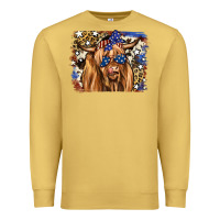 Antique Gold 4th of July Highland Cattle Premium Sweatshirt - RanaPortraitStore