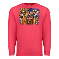 Cardinal 4th of July Highland Cattle Premium Sweatshirt - RanaPortraitStore