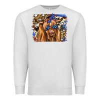 Oatmeal Heather 4th of July Highland Cattle Premium Sweatshirt - RanaPortraitStore