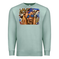 Seafoam 4th of July Highland Cattle Premium Sweatshirt - RanaPortraitStore
