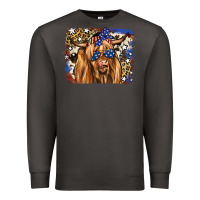 Smoke 4th of July Highland Cattle Premium Sweatshirt - RanaPortraitStore