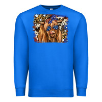 True Royal 4th of July Highland Cattle Premium Sweatshirt - RanaPortraitStore