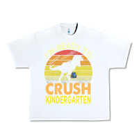 White i'm ready to crush kindergarten dinosaur back to school kids t shirt Urban Heavy Tee - artisFamous