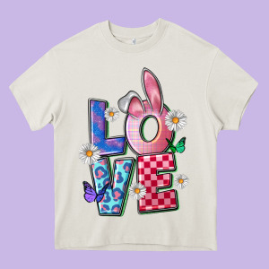 Easter Love Heavy Core Tee Designed By Fadigitalartstudio