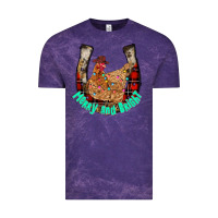 Cloud Purple horseshoe chicken Vintage Tee - CowhideDigitalArt
