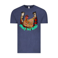 Vintage Denim horseshoe chicken Vintage Tee - CowhideDigitalArt