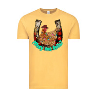 Vintage Mustard horseshoe chicken Vintage Tee - CowhideDigitalArt