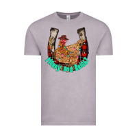 Vintage Zinc horseshoe chicken Vintage Tee - CowhideDigitalArt