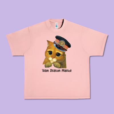 Cat Tama Train Station Master Urban Heavy Tee Designed By Artisfamous