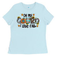 Baby Blue oh my gourd i love fall Ladies Tee - CowhideDigitalArt