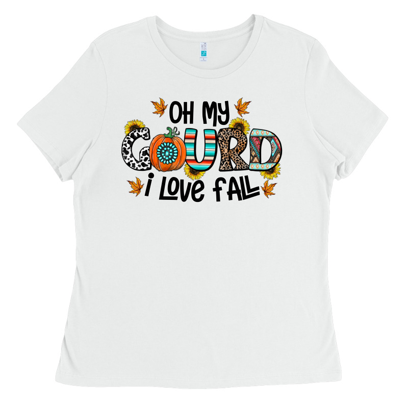 Oh My Gourd I Love Fall Ladies Tee by CowhideDigitalArt | Teevron