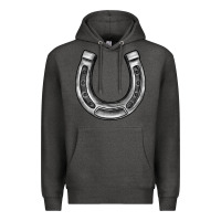 Charcoal Heather horseshoe Premium Hoodie - BarkalooDesign