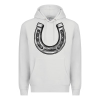 Dove Grey horseshoe Premium Hoodie - BarkalooDesign