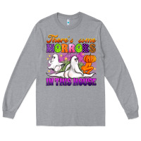 Heather Grey theres some horrors in this house Long Sleeve Tee - Artiststas