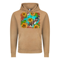 Vintage Camel western sunflowers turquoise cowhide  tooled leather Vintage Hoodie - BarkalooDesign