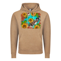 Vintage Coffee western sunflowers turquoise cowhide  tooled leather Vintage Hoodie - BarkalooDesign