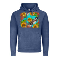 Vintage Denim western sunflowers turquoise cowhide  tooled leather Vintage Hoodie - BarkalooDesign