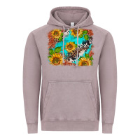 Vintage Zinc western sunflowers turquoise cowhide  tooled leather Vintage Hoodie - BarkalooDesign