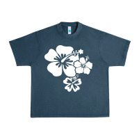 Midnight Navy hawaiian flower Urban Heavy Tee - artisFamous