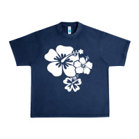 Navy hawaiian flower Urban Heavy Tee - artisFamous