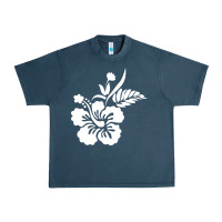 Midnight Navy hawaiian flower Urban Heavy Tee - artisFamous