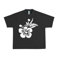 Pigment Black hawaiian flower Urban Heavy Tee - artisFamous