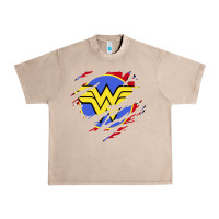 French Oak tear off wonder woman shield Urban Heavy Tee - artisFamous