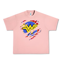 Salmon tear off wonder woman shield Urban Heavy Tee - artisFamous