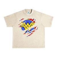 Sandshell tear off wonder woman shield Urban Heavy Tee - artisFamous