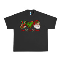Pigment Black peace love santa Urban Heavy Tee - RanaPortraitStore