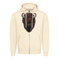 Sandshell american bison Zipper Hoodie - RanaPortraitStore