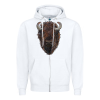 White american bison Zipper Hoodie - RanaPortraitStore