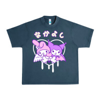 Midnight Navy melody and kuromi heart Urban Heavy Tee - artisFamous