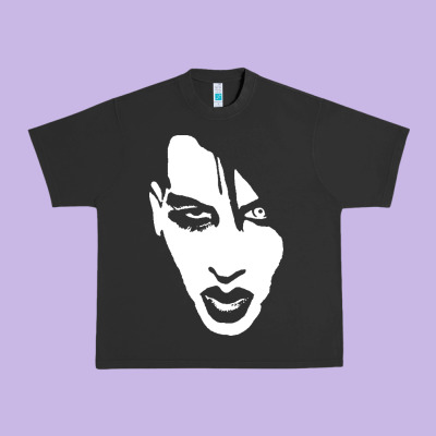 Marilyn Manson Face Urban Heavy Tee Designed By Artisfamous