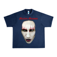 Navy marilyn manson Urban Heavy Tee - artisFamous