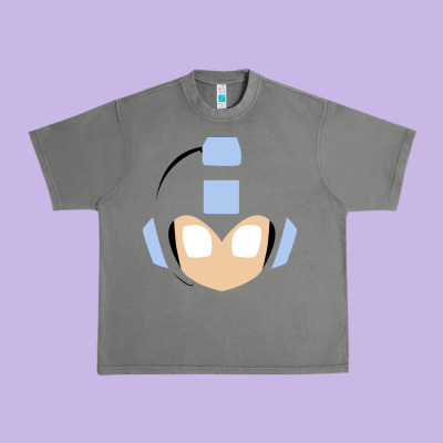 Mega Man Retro Video Game Face Urban Heavy Tee Designed By Artisfamous