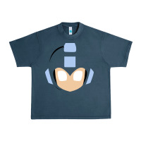 Midnight Navy mega man retro video game face Urban Heavy Tee - artisFamous