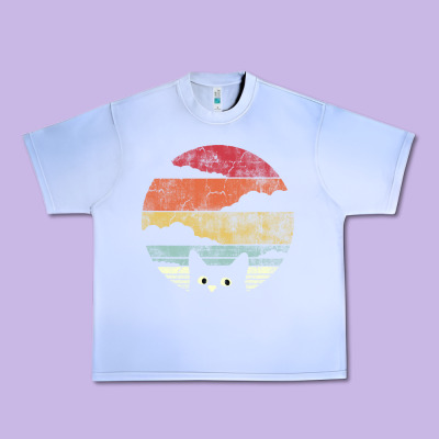Cat Retro Vintage Style Urban Heavy Tee Designed By Artisfamous