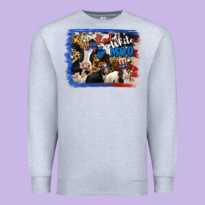 Red White Moo Heifers Premium Sweatshirt Designed By Ranaportraitstore