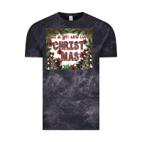 Cloud Black just a girl who loves christmas Vintage Tee - CowhideDigitalArt