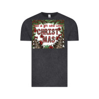 Vintage Black just a girl who loves christmas Vintage Tee - CowhideDigitalArt