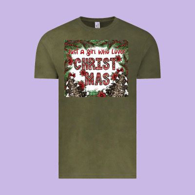 Just A Girl Who Loves Christmas Vintage Tee Designed By Cowhidedigitalart